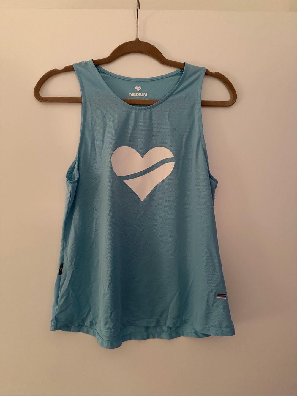 Light Blue Heart Graphic Tank Top - Medium